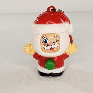 Vintage Santa Claus Toy Spinning Face Key Chain Plastic Novelty Toy Hilco 4 Face